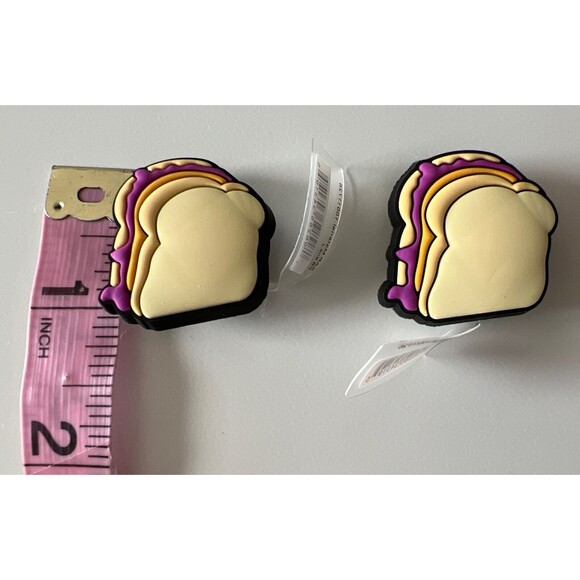 crocs jibbitz shoe charms peanut butter and jelly sandwich Set Of 2 - Picture 4 of 4